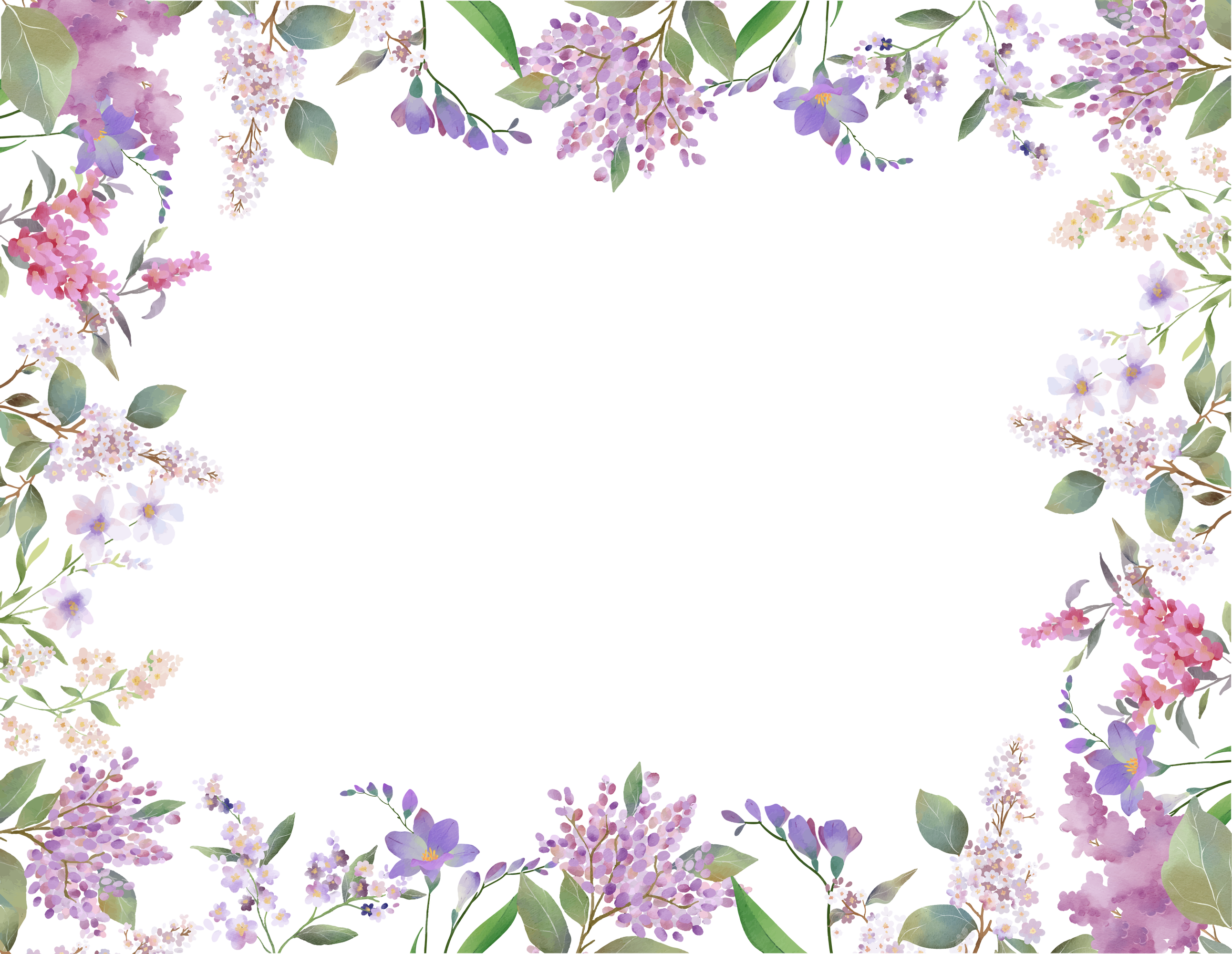 rectangle lilac flower frame